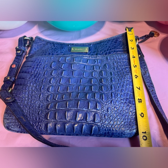 Brahmin Jody Melbourne Blue Croc Embossed Crossbody Bag-EUC - Picture 4 of 12